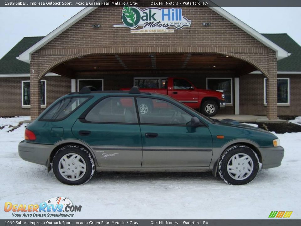 1999 Subaru Impreza Outback Sport Acadia Green Pearl Metallic / Gray Photo #1