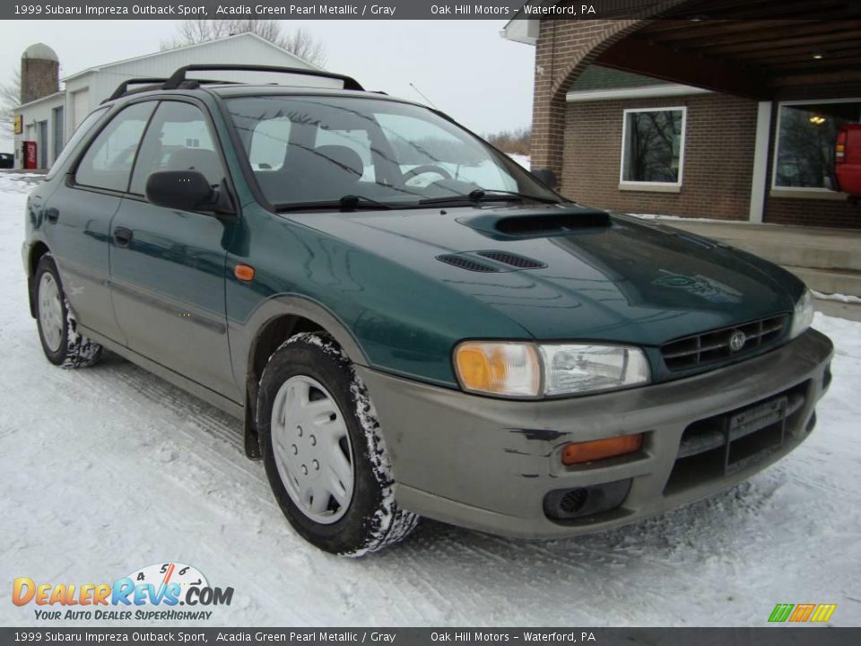 1999 Subaru Impreza Outback Sport Acadia Green Pearl Metallic / Gray Photo #2