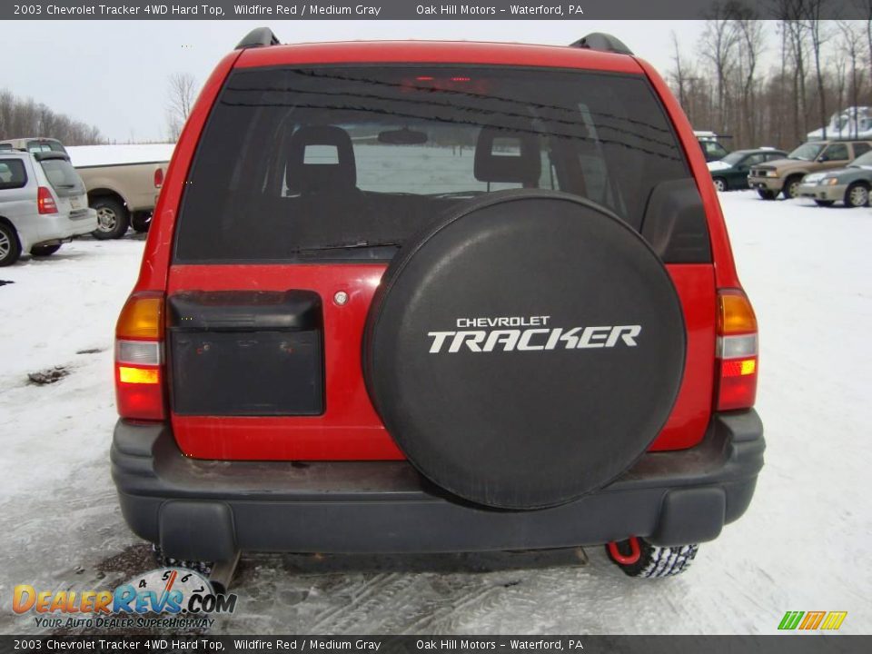 2003 Chevrolet Tracker 4WD Hard Top Wildfire Red / Medium Gray Photo #4