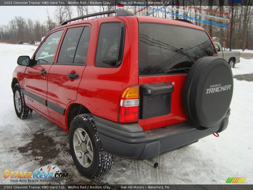 2003 Chevrolet Tracker 4WD Hard Top Wildfire Red / Medium Gray Photo #7