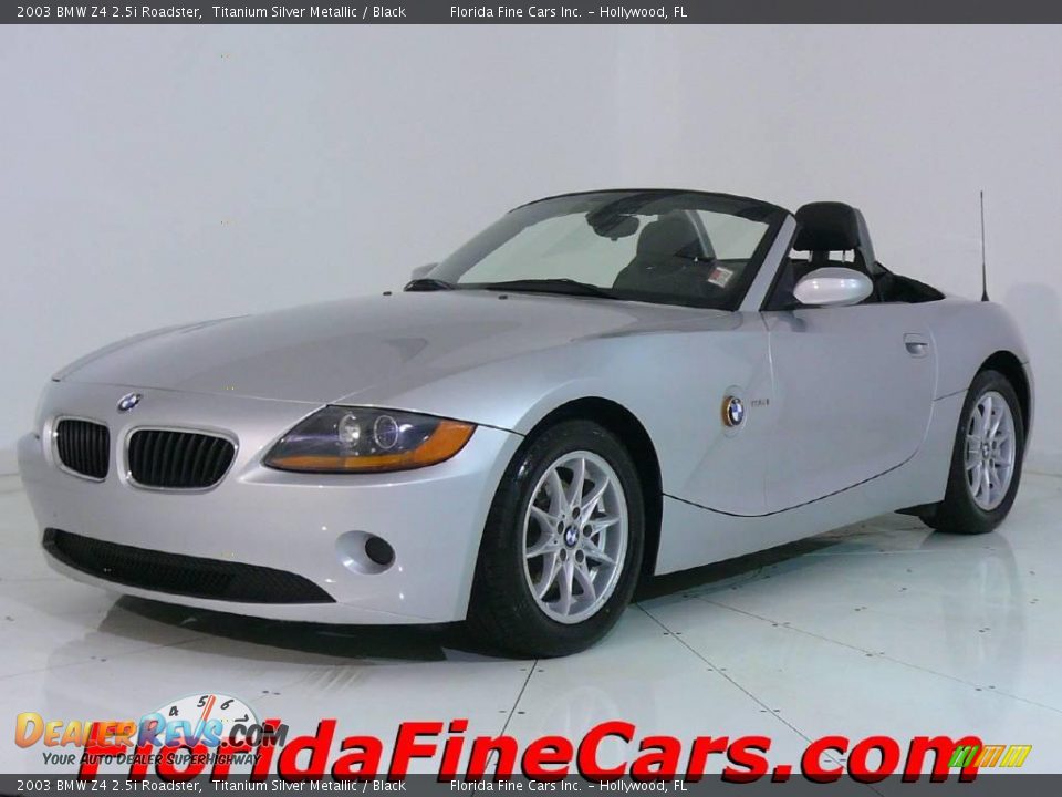 2003 BMW Z4 2.5i Roadster Titanium Silver Metallic / Black Photo #1