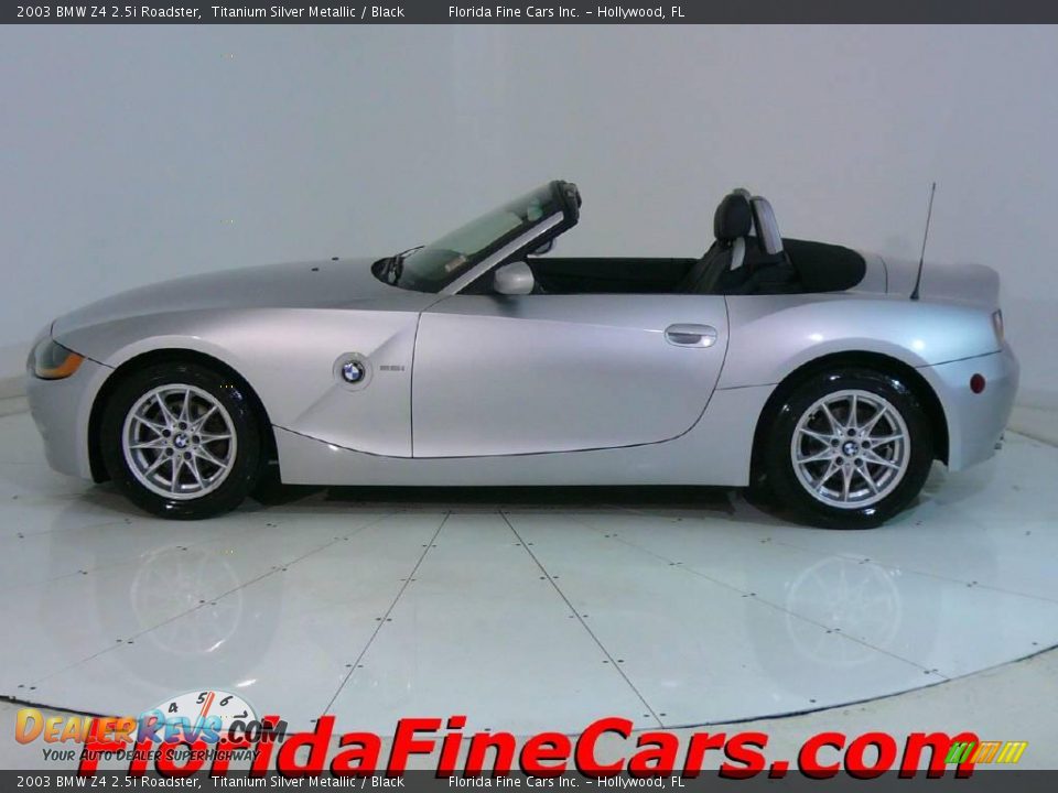 2003 BMW Z4 2.5i Roadster Titanium Silver Metallic / Black Photo #3