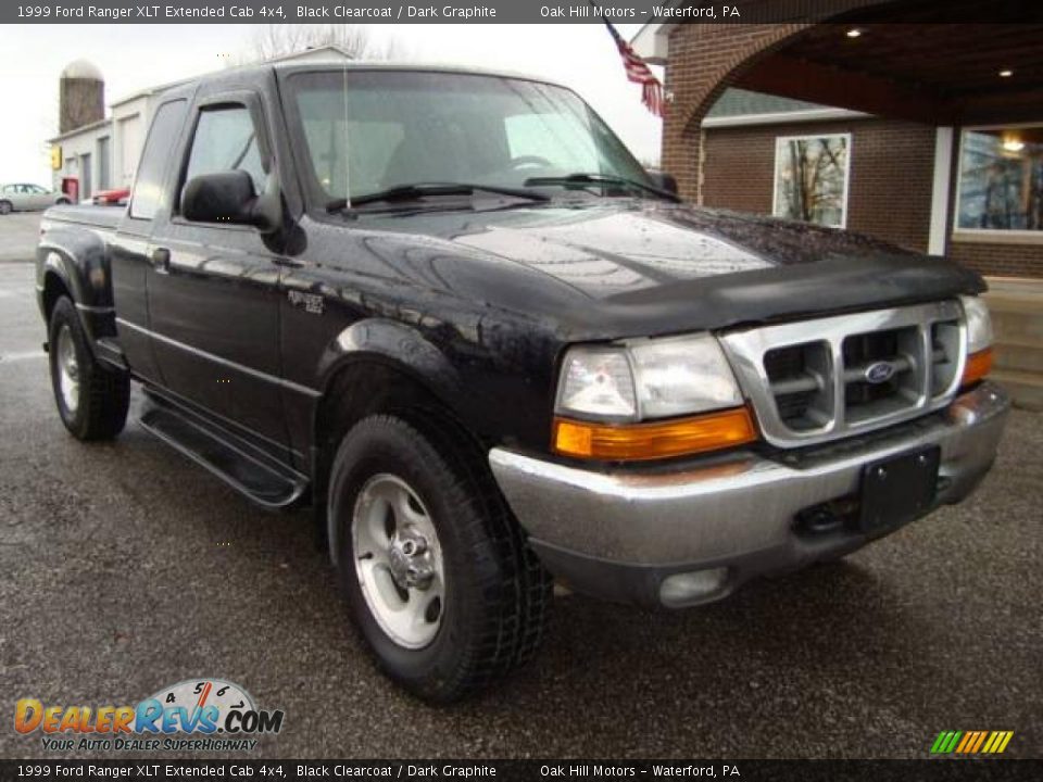 1999 Ford Ranger XLT Extended Cab 4x4 Black Clearcoat / Dark Graphite Photo #2
