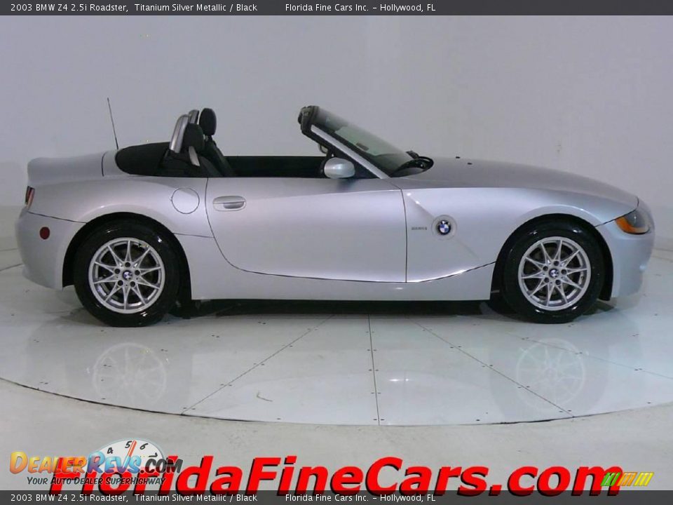 2003 BMW Z4 2.5i Roadster Titanium Silver Metallic / Black Photo #4