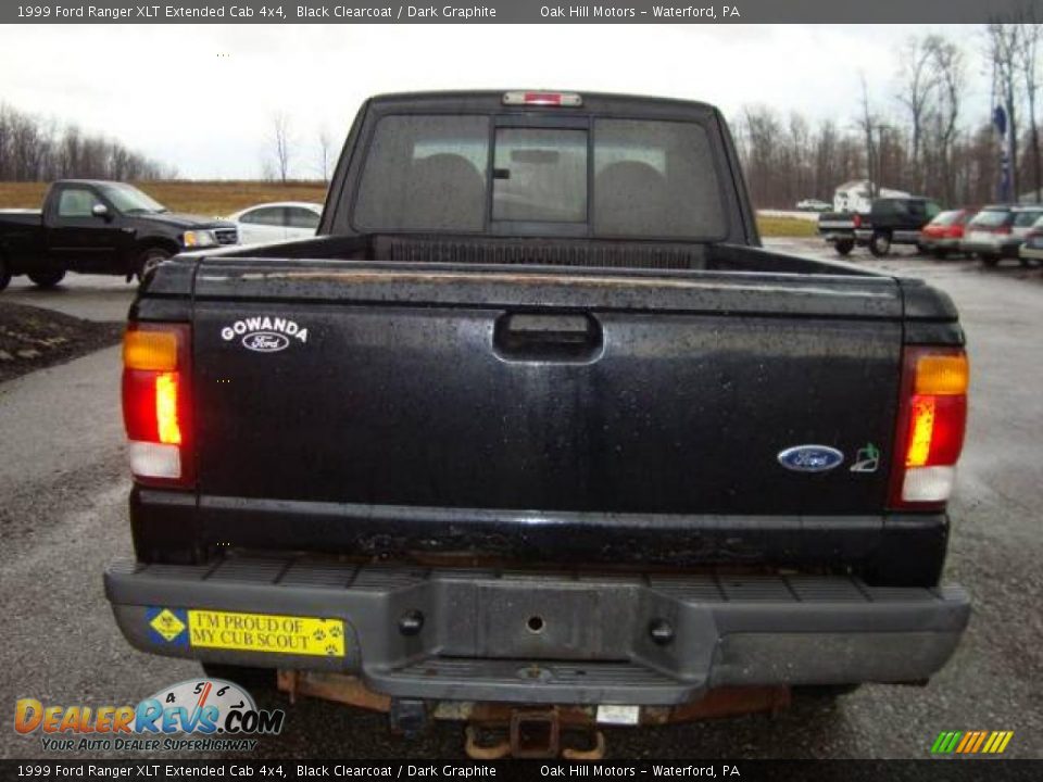 1999 Ford Ranger XLT Extended Cab 4x4 Black Clearcoat / Dark Graphite Photo #5