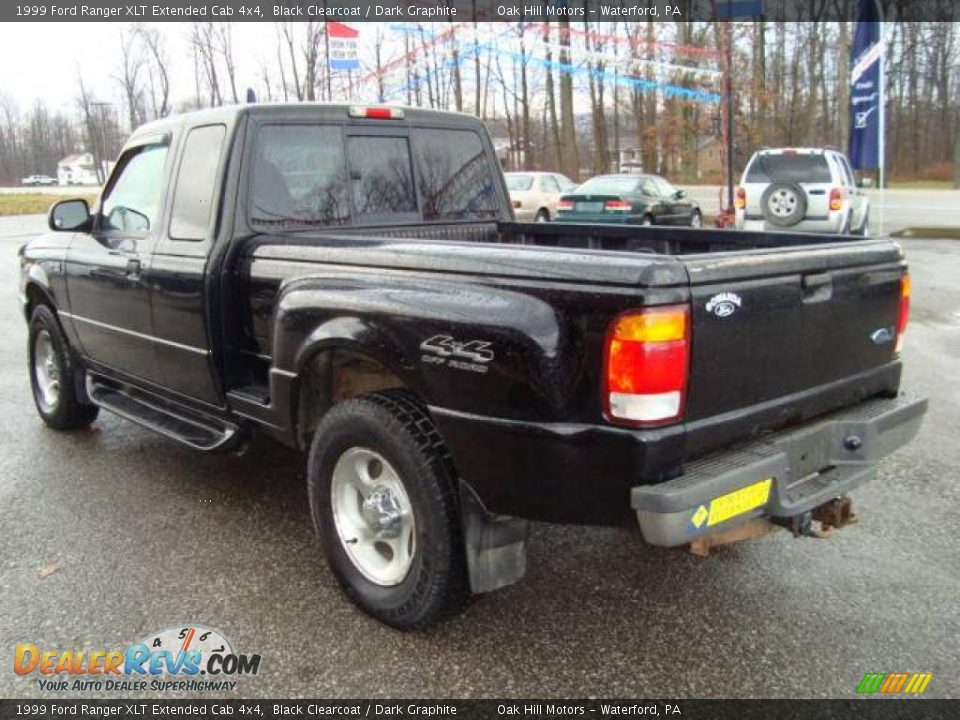 1999 Ford Ranger XLT Extended Cab 4x4 Black Clearcoat / Dark Graphite Photo #8