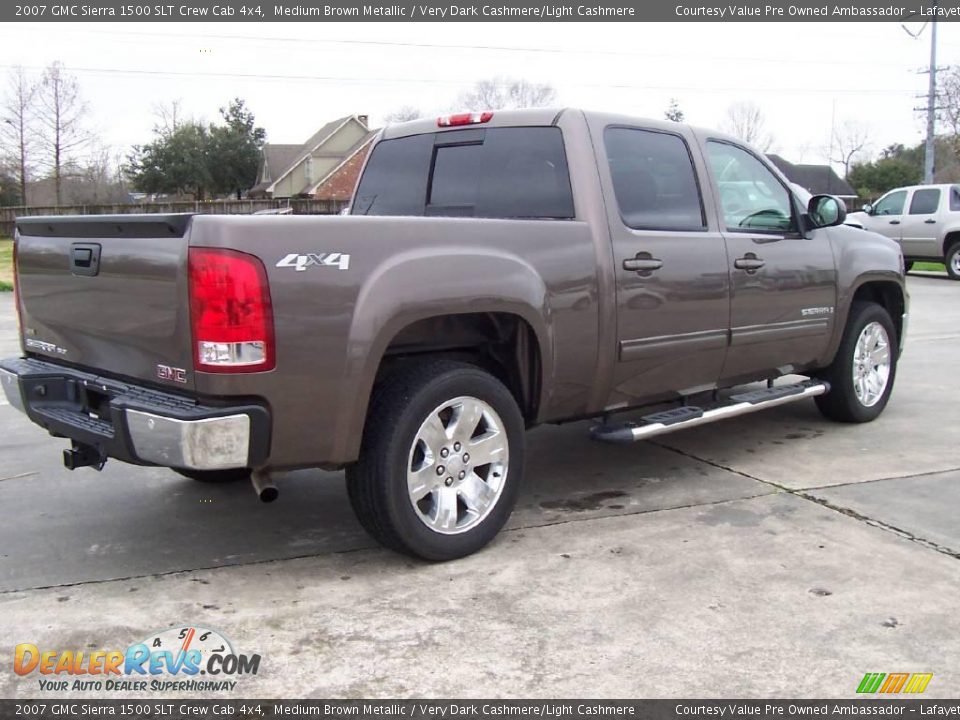 2007 GMC Sierra 1500 SLT Crew Cab 4x4 Medium Brown Metallic / Very Dark Cashmere/Light Cashmere Photo #5