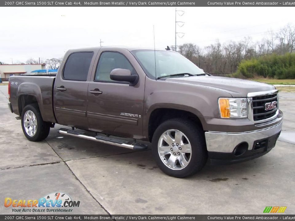 2007 GMC Sierra 1500 SLT Crew Cab 4x4 Medium Brown Metallic / Very Dark Cashmere/Light Cashmere Photo #6
