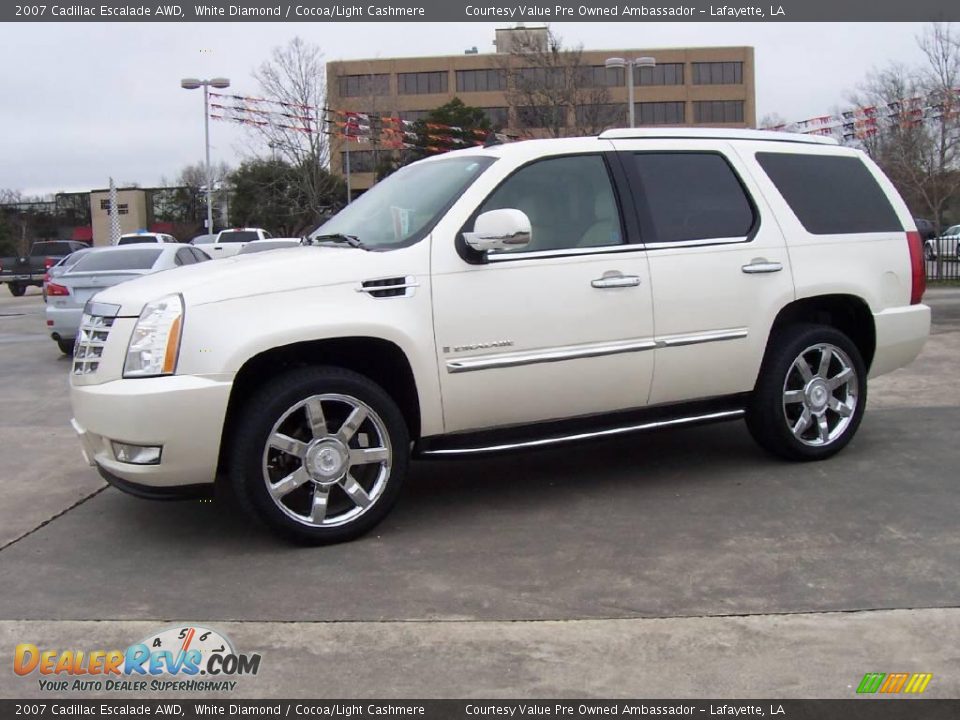 2007 Cadillac Escalade AWD White Diamond / Cocoa/Light Cashmere Photo #1