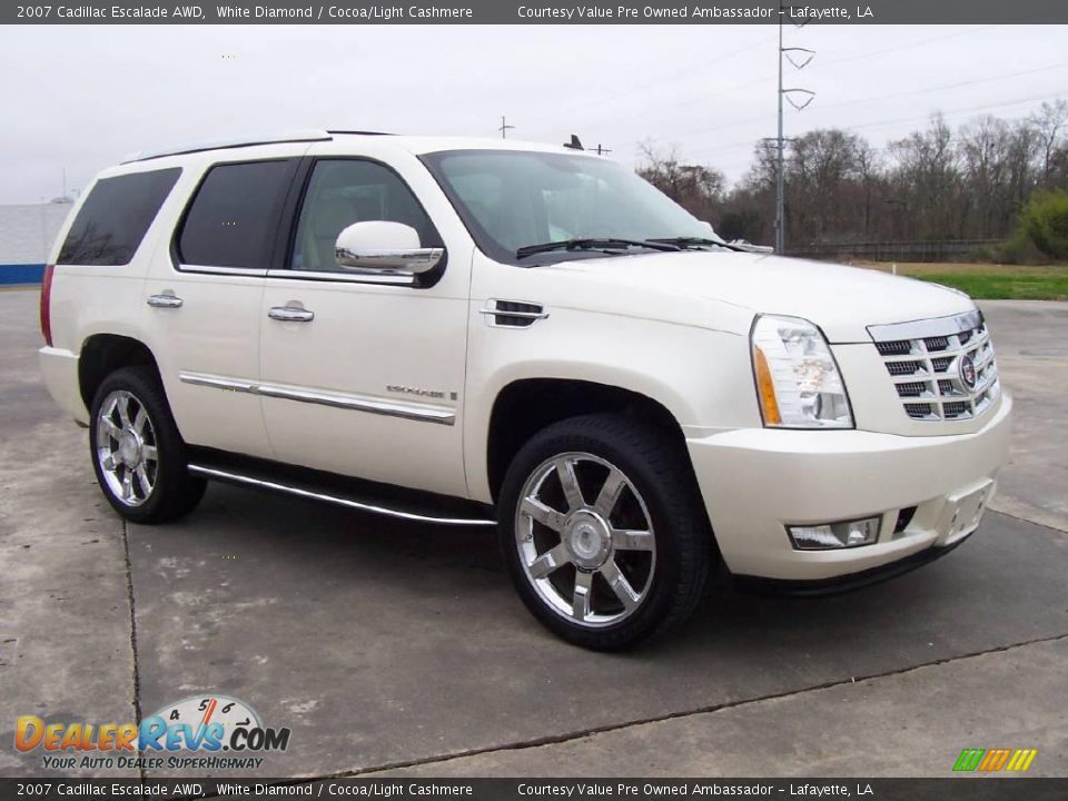 2007 Cadillac Escalade AWD White Diamond / Cocoa/Light Cashmere Photo #6