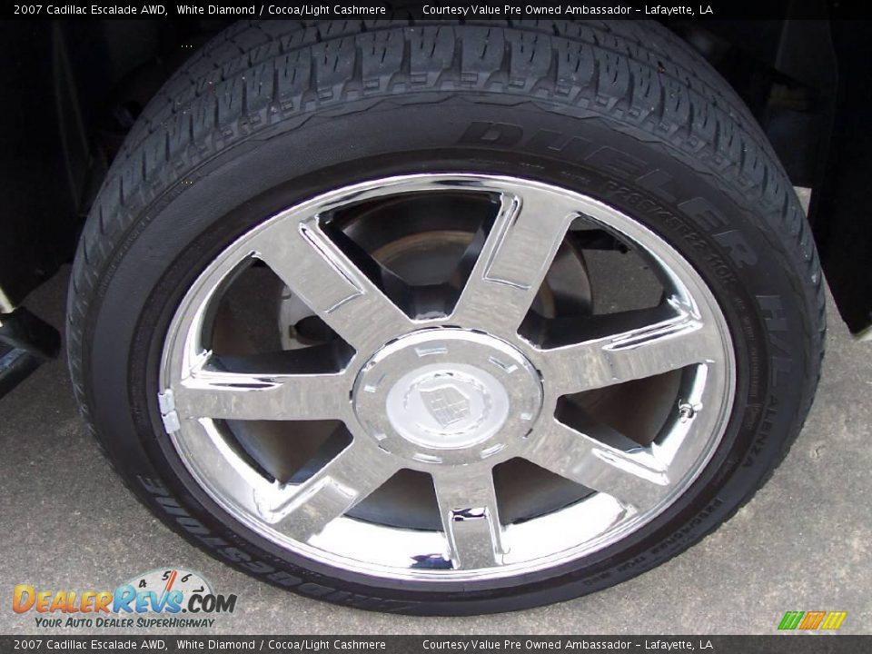 2007 Cadillac Escalade AWD White Diamond / Cocoa/Light Cashmere Photo #9