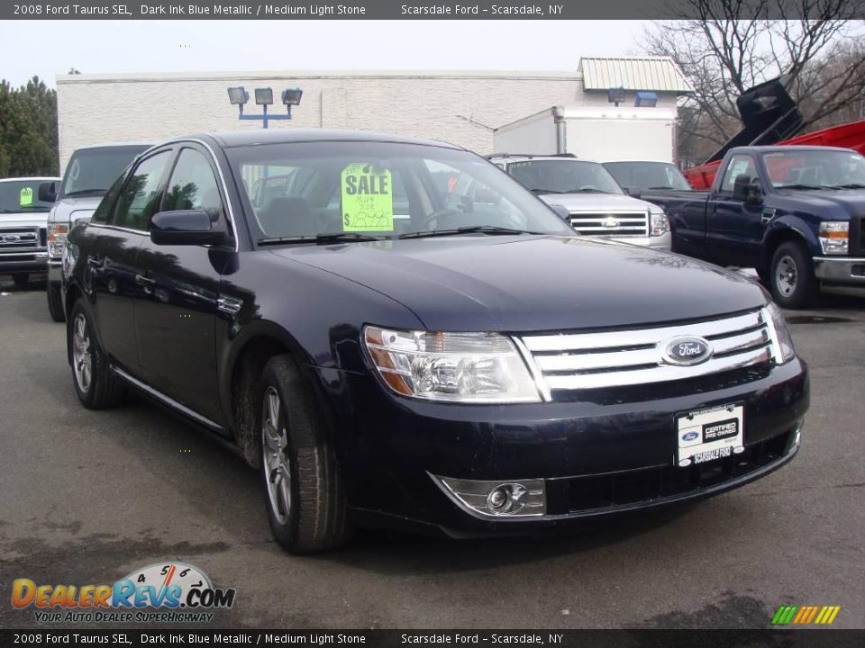 2008 Ford Taurus SEL Dark Ink Blue Metallic / Medium Light Stone Photo #3