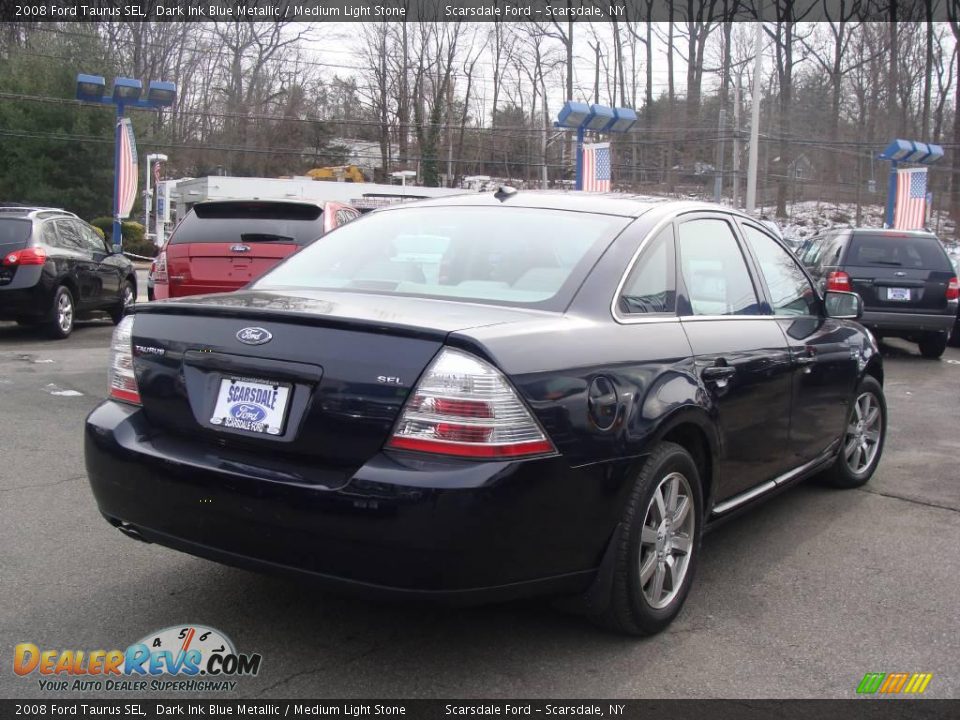 2008 Ford Taurus SEL Dark Ink Blue Metallic / Medium Light Stone Photo #4