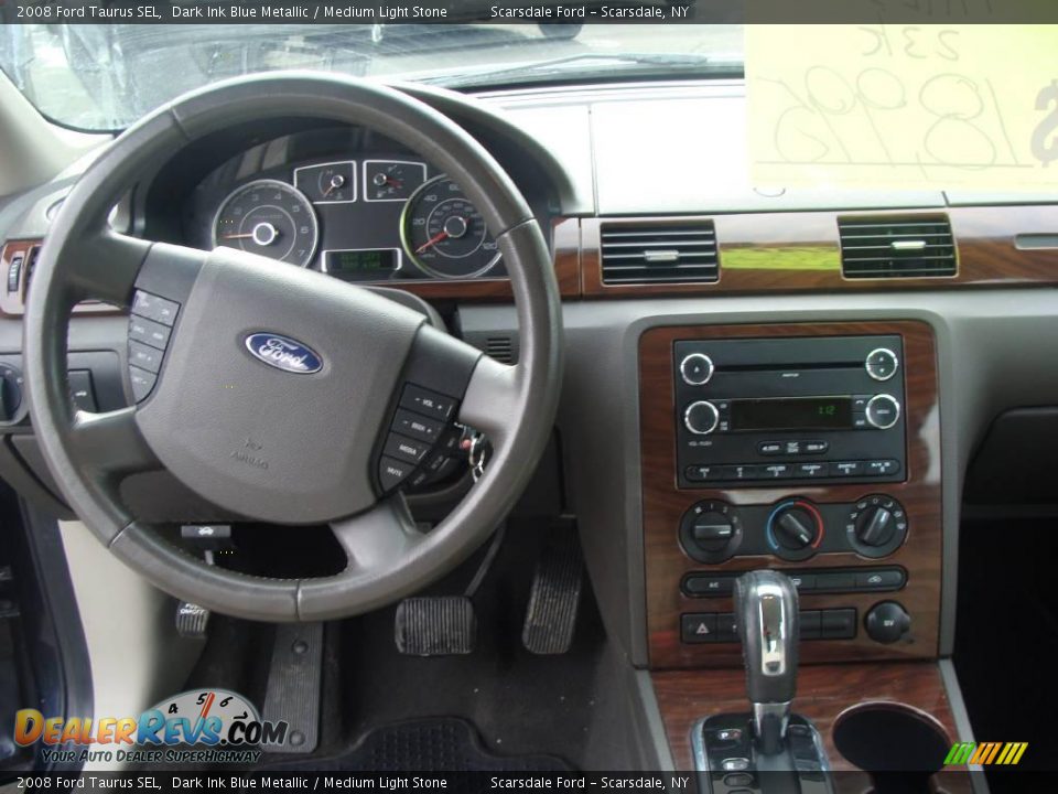 2008 Ford Taurus SEL Dark Ink Blue Metallic / Medium Light Stone Photo #18