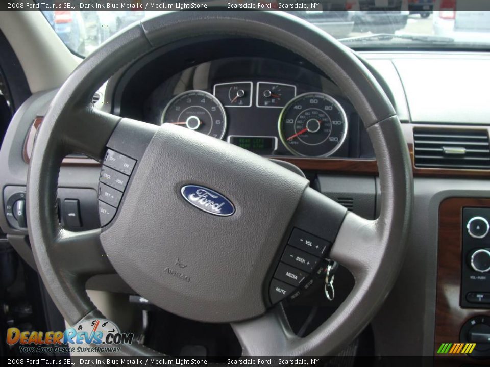 2008 Ford Taurus SEL Dark Ink Blue Metallic / Medium Light Stone Photo #19