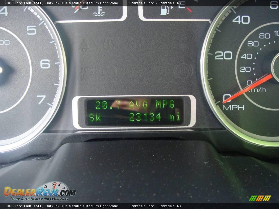 2008 Ford Taurus SEL Dark Ink Blue Metallic / Medium Light Stone Photo #25