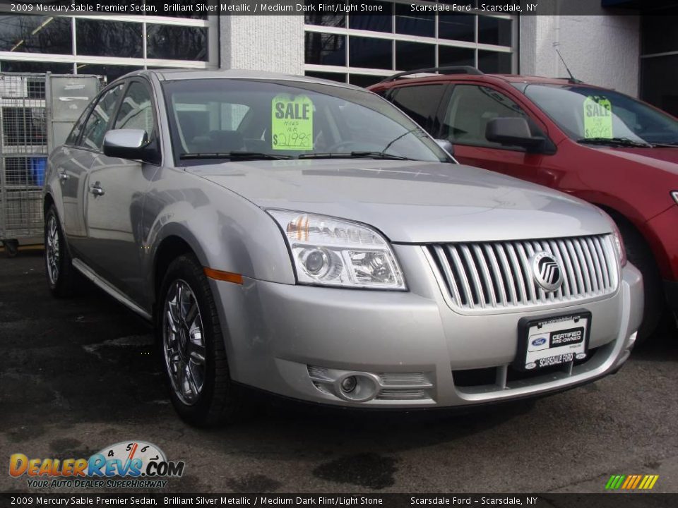2009 Mercury Sable Premier Sedan Brilliant Silver Metallic / Medium Dark Flint/Light Stone Photo #3