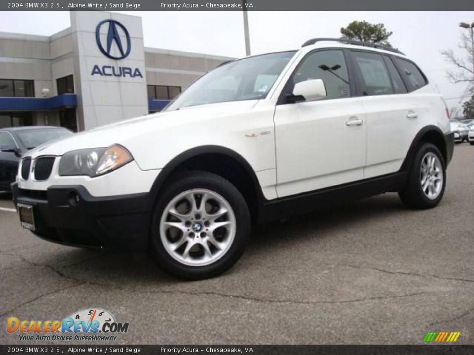 2004 BMW X3 2.5i Alpine White / Sand Beige Photo #2