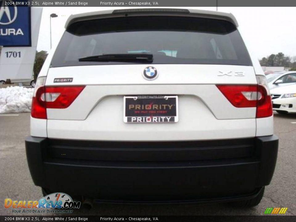 2004 BMW X3 2.5i Alpine White / Sand Beige Photo #5