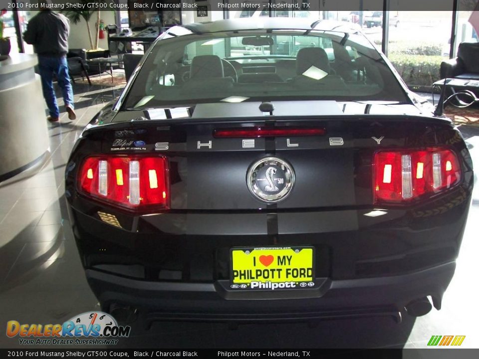 2010 Ford Mustang Shelby GT500 Coupe Black / Charcoal Black Photo #4
