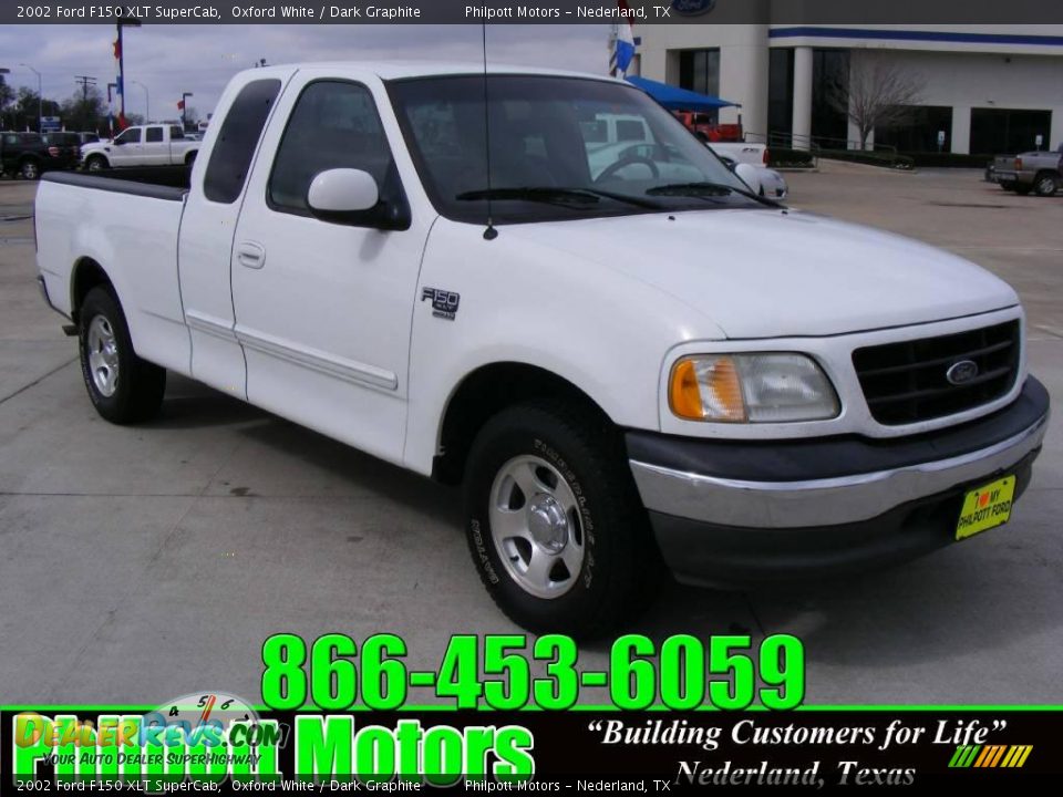 2002 Ford F150 XLT SuperCab Oxford White / Dark Graphite Photo #1