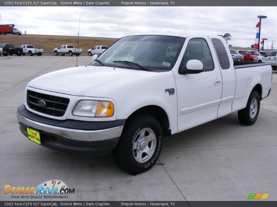 2002 Ford F150 XLT SuperCab Oxford White / Dark Graphite Photo #7