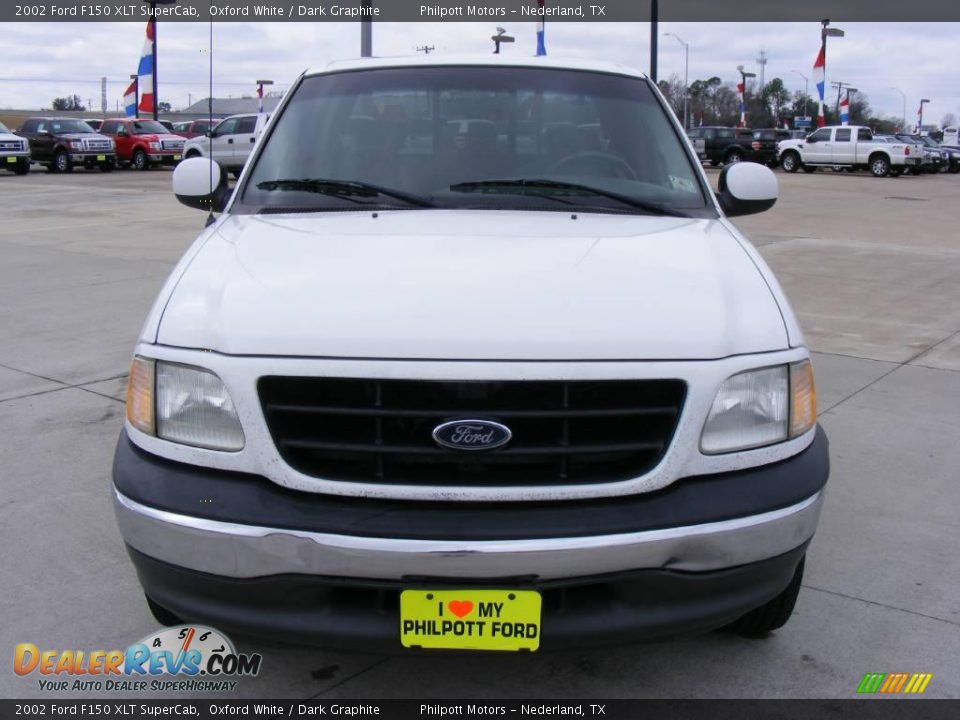 2002 Ford F150 XLT SuperCab Oxford White / Dark Graphite Photo #8