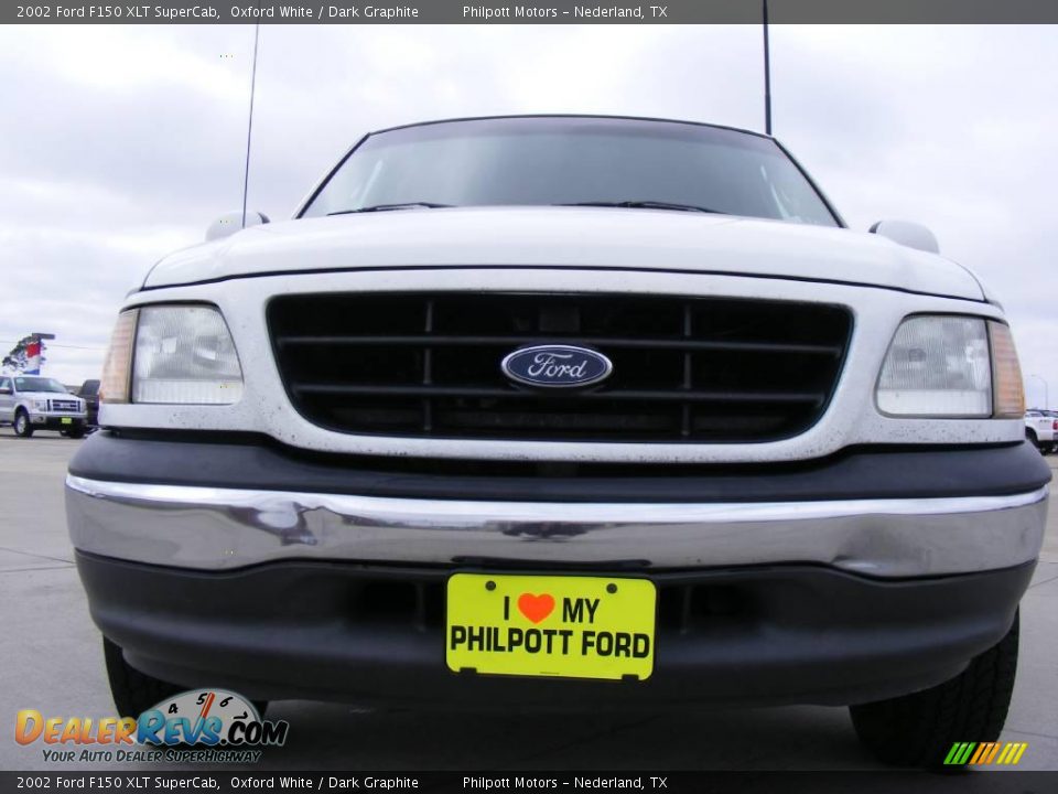 2002 Ford F150 XLT SuperCab Oxford White / Dark Graphite Photo #9