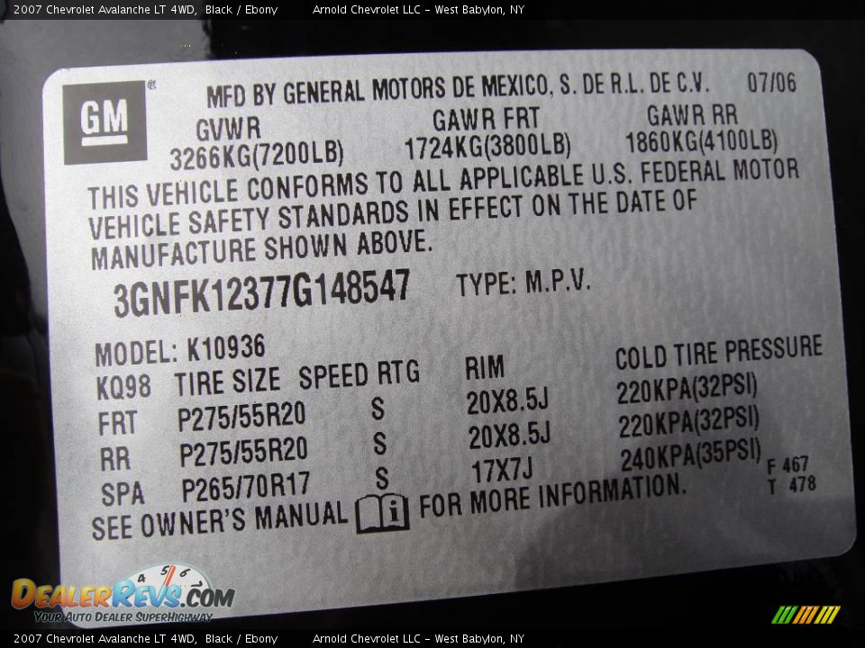 2007 Chevrolet Avalanche LT 4WD Black / Ebony Photo #14