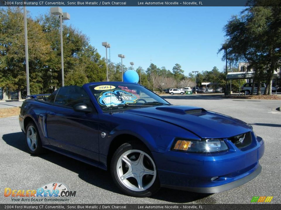 2004 Ford Mustang GT Convertible Sonic Blue Metallic / Dark Charcoal Photo #17