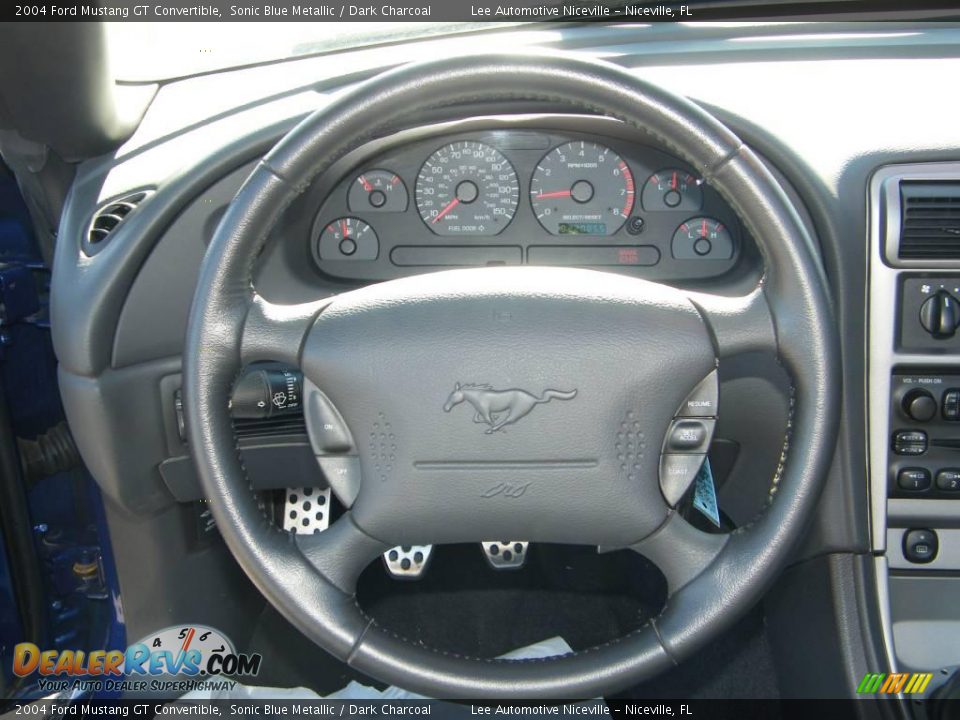 2004 Ford Mustang GT Convertible Sonic Blue Metallic / Dark Charcoal Photo #24