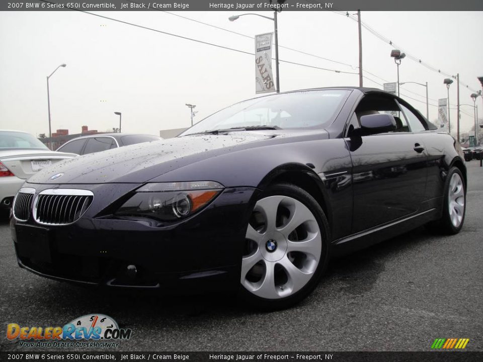 2007 BMW 6 Series 650i Convertible Jet Black / Cream Beige Photo #1