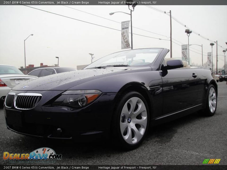 2007 BMW 6 Series 650i Convertible Jet Black / Cream Beige Photo #2