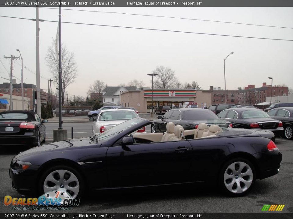 2007 BMW 6 Series 650i Convertible Jet Black / Cream Beige Photo #4