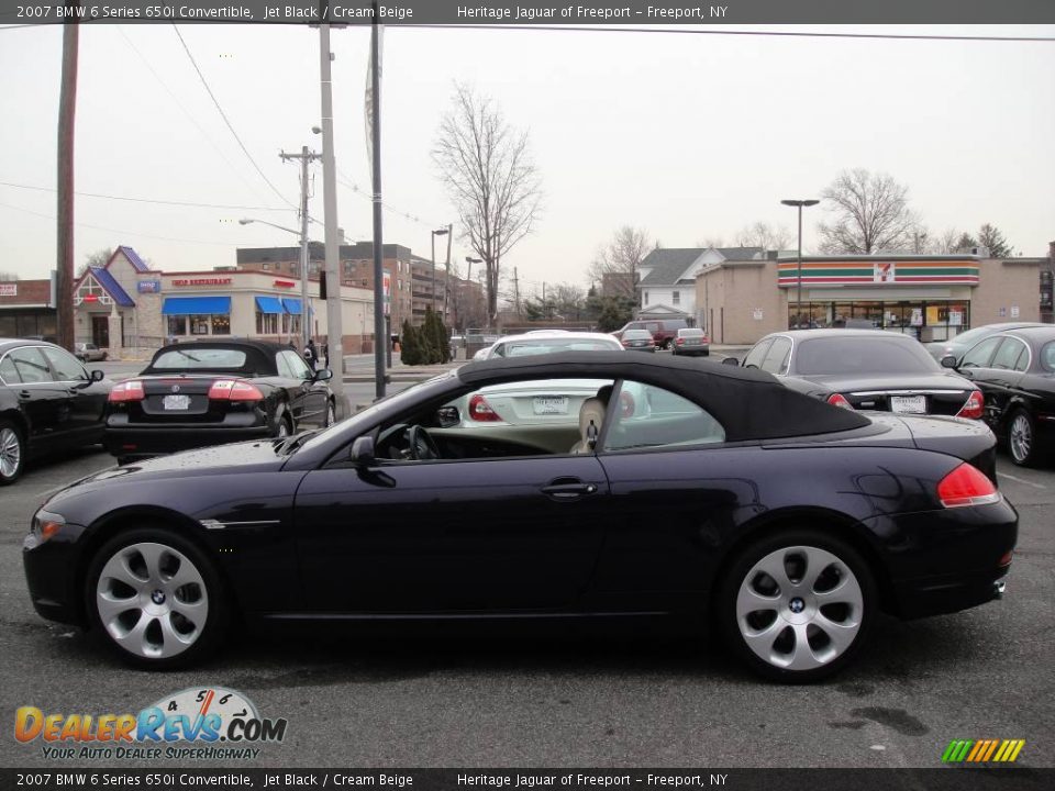 2007 BMW 6 Series 650i Convertible Jet Black / Cream Beige Photo #5
