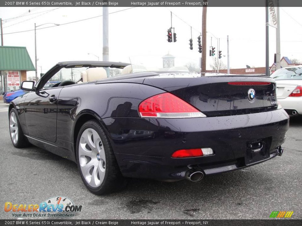 2007 BMW 6 Series 650i Convertible Jet Black / Cream Beige Photo #6