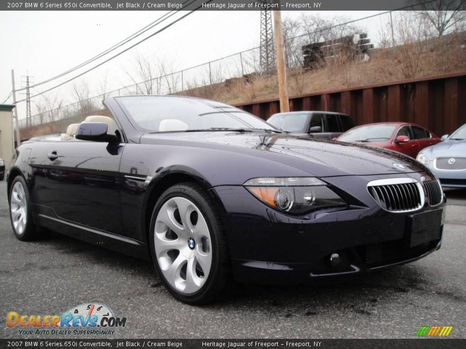 2007 BMW 6 Series 650i Convertible Jet Black / Cream Beige Photo #11