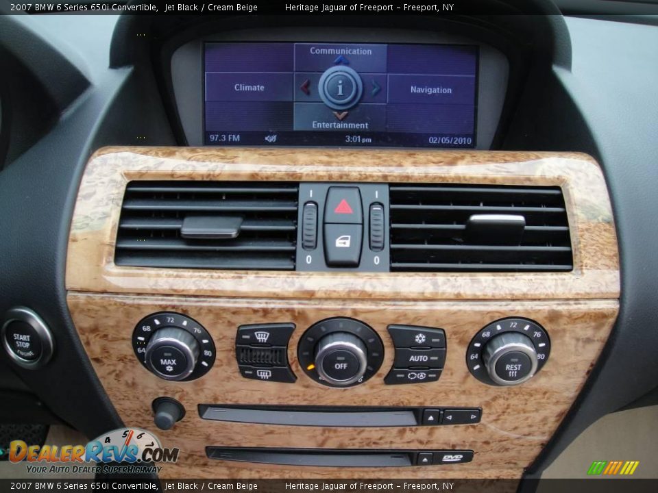 2007 BMW 6 Series 650i Convertible Jet Black / Cream Beige Photo #25