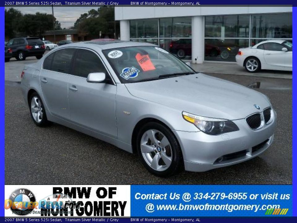 2007 BMW 5 Series 525i Sedan Titanium Silver Metallic / Grey Photo #1