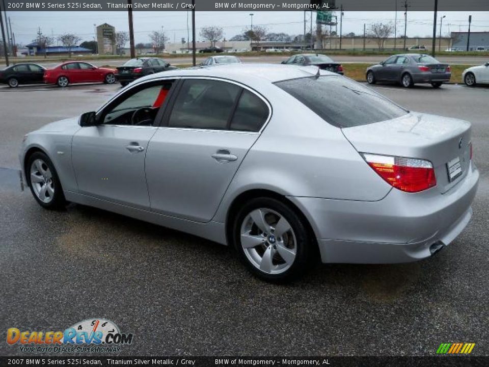 2007 BMW 5 Series 525i Sedan Titanium Silver Metallic / Grey Photo #3