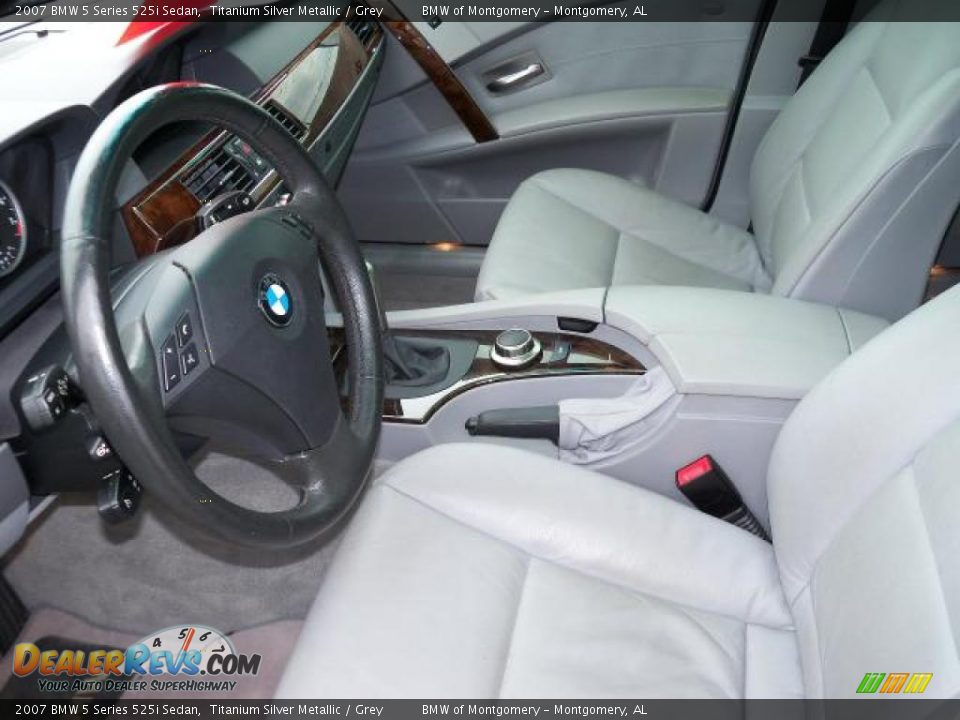 2007 BMW 5 Series 525i Sedan Titanium Silver Metallic / Grey Photo #5