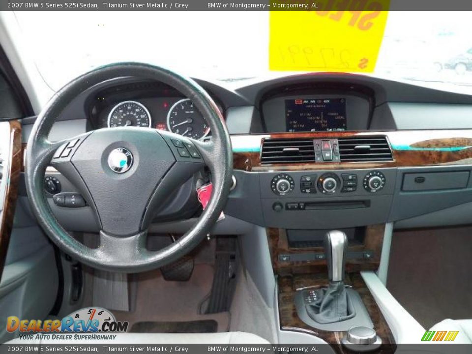2007 BMW 5 Series 525i Sedan Titanium Silver Metallic / Grey Photo #6
