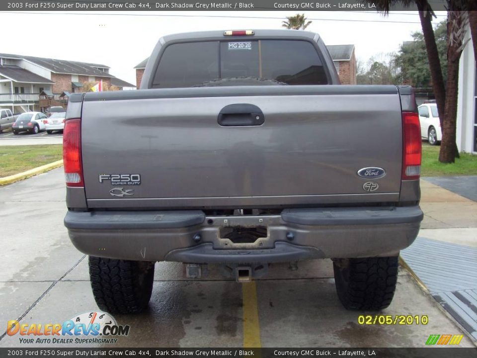2003 Ford F250 Super Duty Lariat Crew Cab 4x4 Dark Shadow Grey Metallic / Black Photo #2