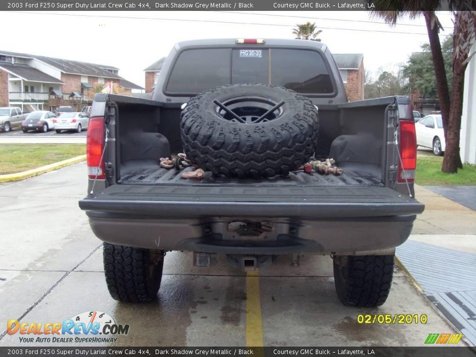 2003 Ford F250 Super Duty Lariat Crew Cab 4x4 Dark Shadow Grey Metallic / Black Photo #3