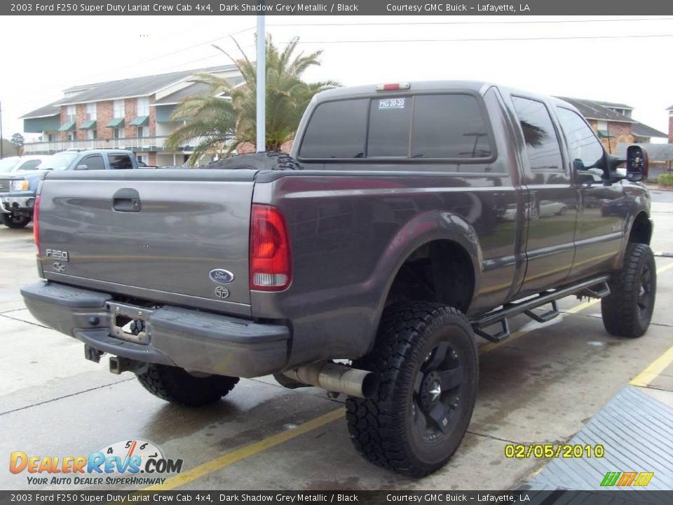 2003 Ford F250 Super Duty Lariat Crew Cab 4x4 Dark Shadow Grey Metallic / Black Photo #4