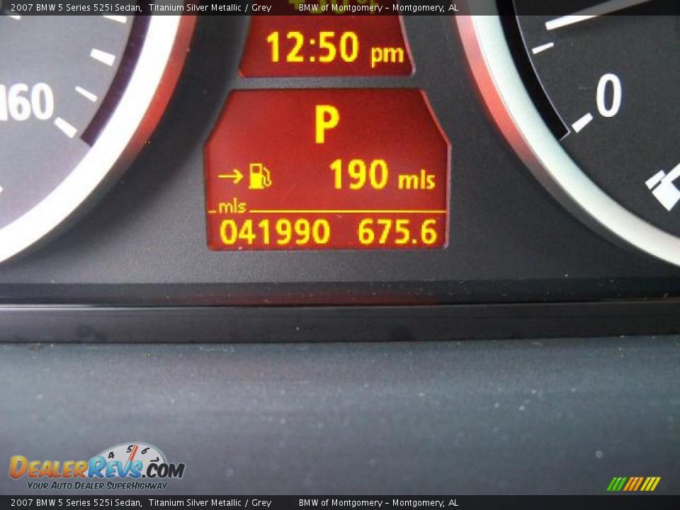 2007 BMW 5 Series 525i Sedan Titanium Silver Metallic / Grey Photo #12