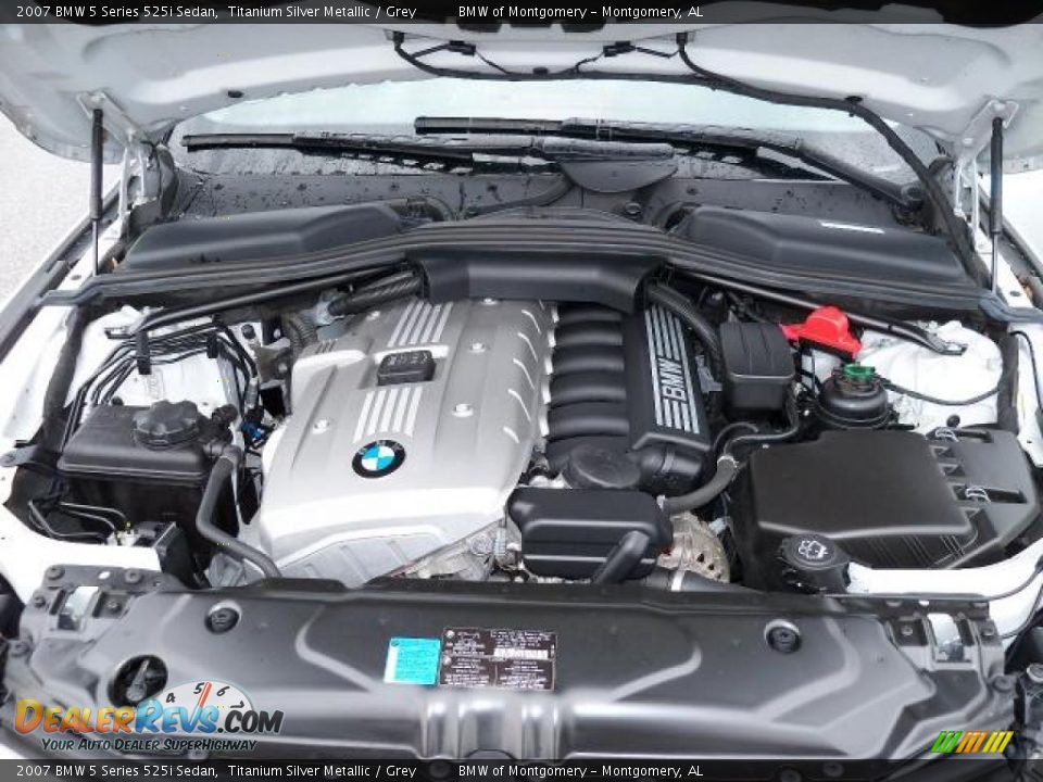 2007 BMW 5 Series 525i Sedan Titanium Silver Metallic / Grey Photo #13