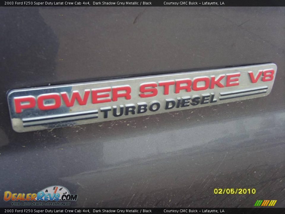 2003 Ford F250 Super Duty Lariat Crew Cab 4x4 Dark Shadow Grey Metallic / Black Photo #8