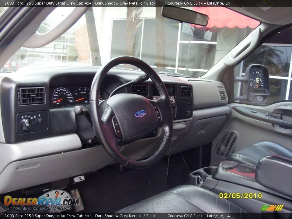 2003 Ford F250 Super Duty Lariat Crew Cab 4x4 Dark Shadow Grey Metallic / Black Photo #10