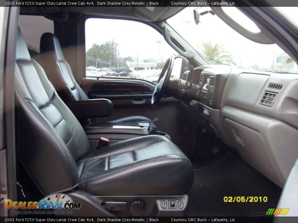 2003 Ford F250 Super Duty Lariat Crew Cab 4x4 Dark Shadow Grey Metallic / Black Photo #11